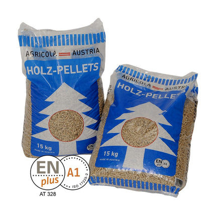 Agricola Blauw premium ENplus A1 houtpellets pallet met 30 x 15kg | 450kg