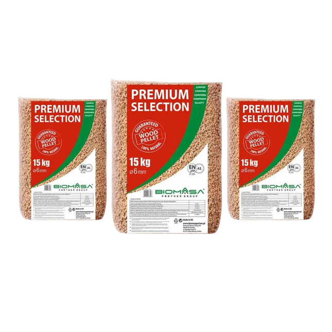 Biomasa Premium 100% naaldhoutpellets ENplus A1 pallet met 65 zakken x 15KG | 975kg