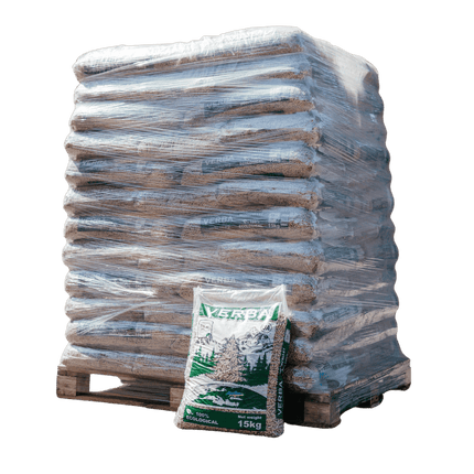 Verba 100% naaldhoutpellets ENplus A1 pallet met 66 zakken x 15KG | 990kg