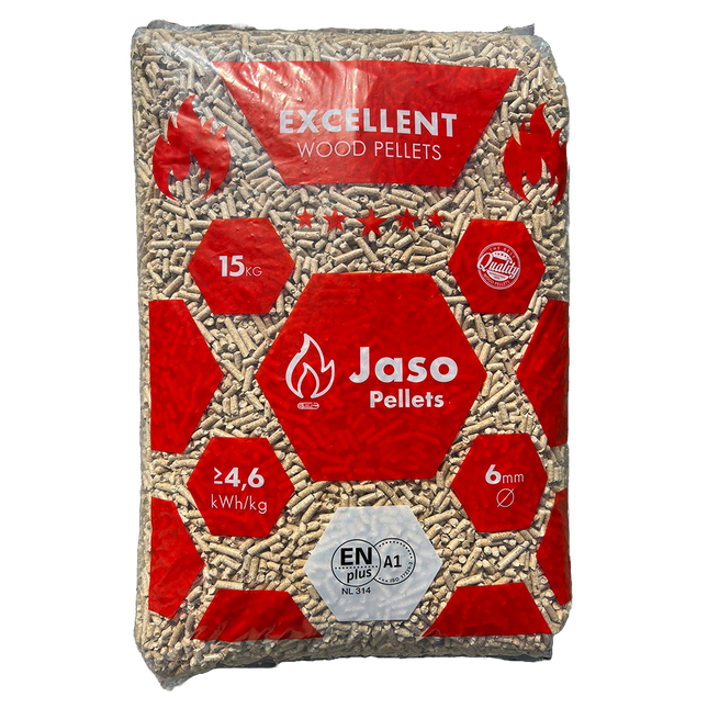 Jaso Excellent houtpellets ENplus A1 zak van 15kg